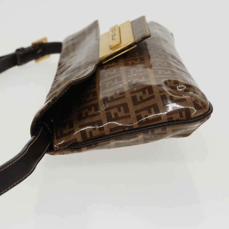 Fendi Baguette Brown Patent Leather Shoulder Bag (Pre-Owned)