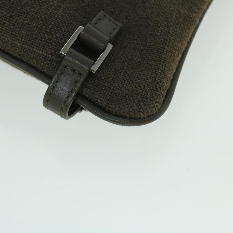Gucci Khaki Canvas Clutch Bag (Pre-Owned)