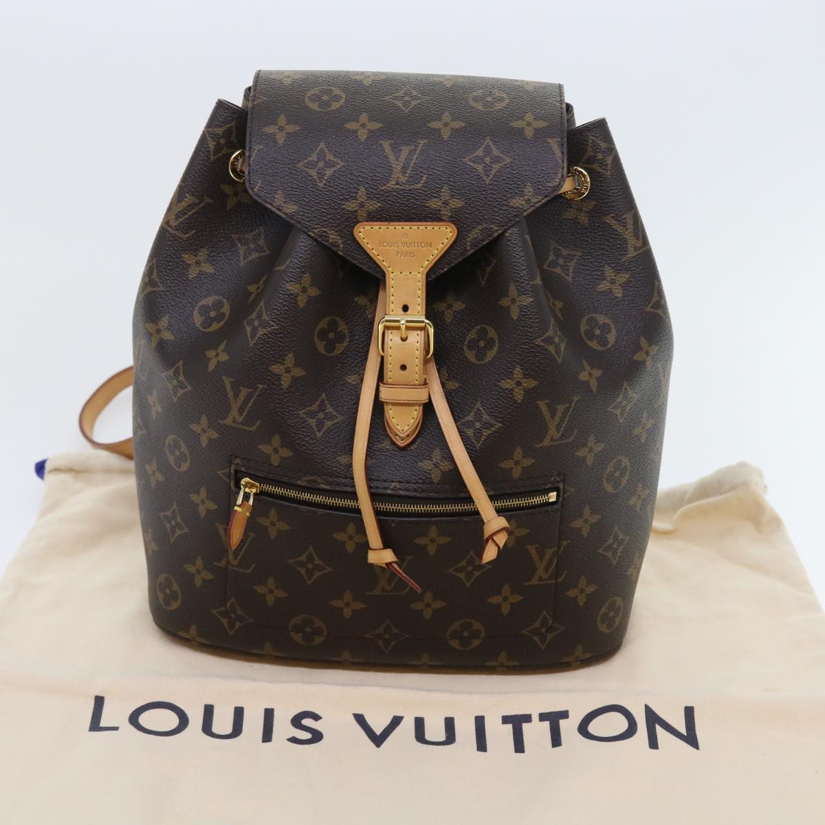 Louis Vuitton Montsouris Brown Canvas Backpack Bag (Pre-Owned)