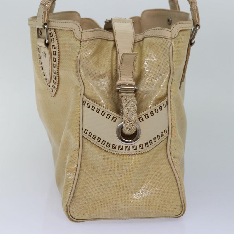 Fendi Beige Vinyl Handbag (Pre-Owned)