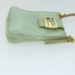 Fendi Zucchino Blue Canvas Handbag (Pre-Owned)