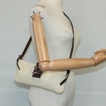 Fendi Baguette Beige Canvas Shoulder Bag (Pre-Owned)