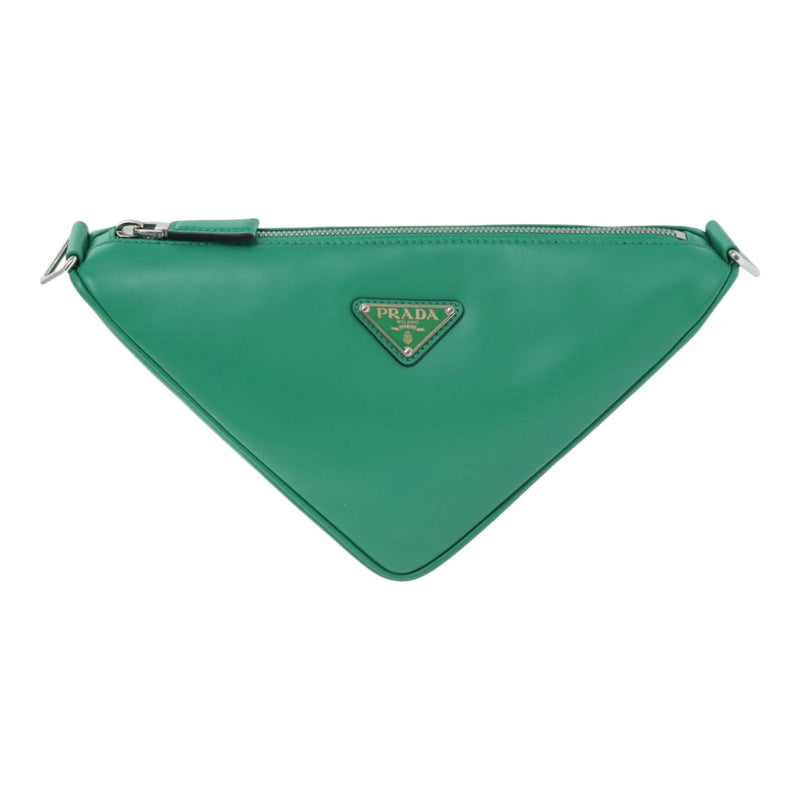 Prada -- Green Leather Clutch Bag (Pre-Owned)