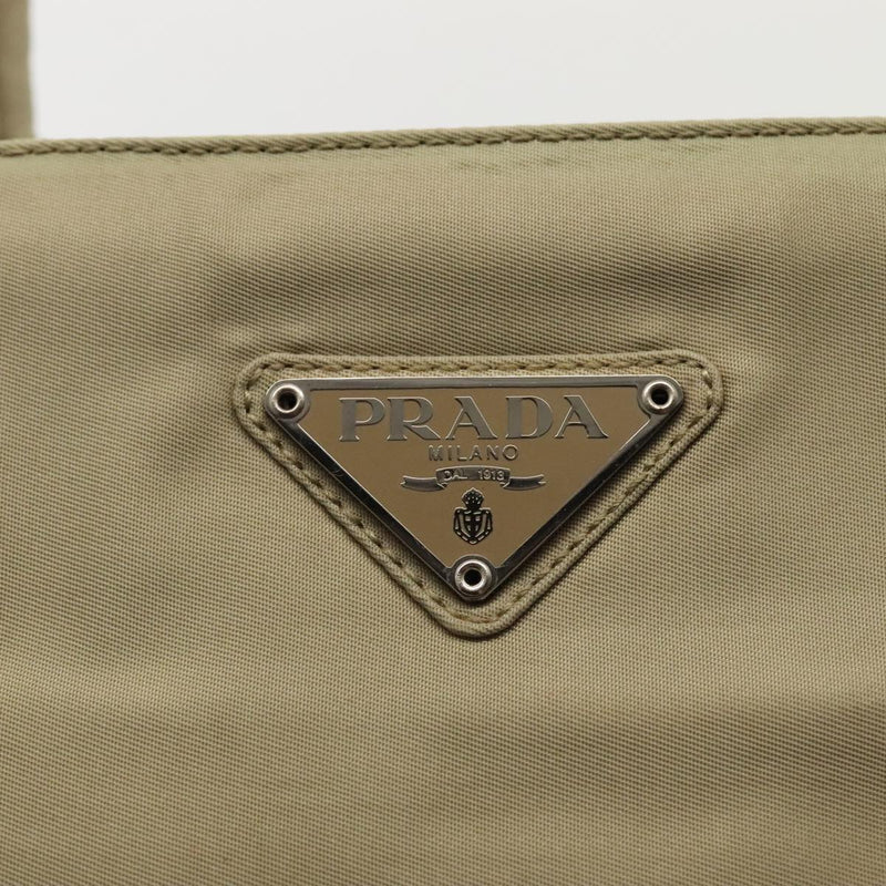 Prada Tessuto Beige Synthetic Handbag (Pre-Owned)