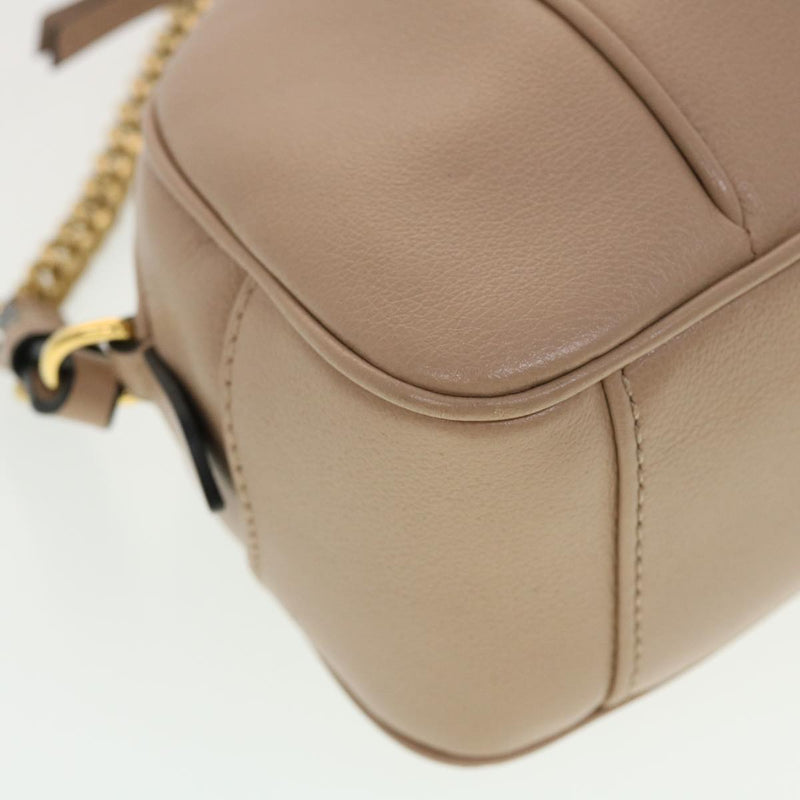 Miu Miu Beige Leather Shoulder Bag (Pre-Owned)