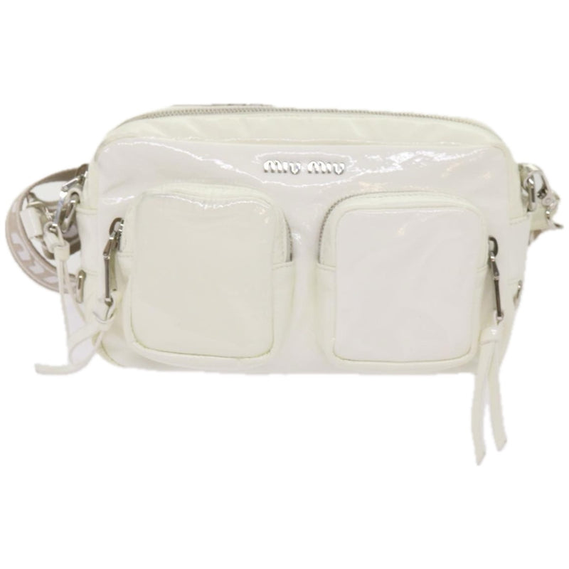 Miu Miu White Patent Leather Shoulder Bag (Pre-Owned)