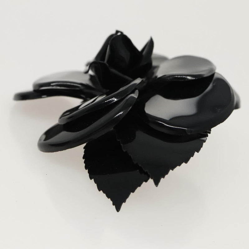 Chanel Camellia Black Plastic Brooch Jewelry (Pre-Owned)