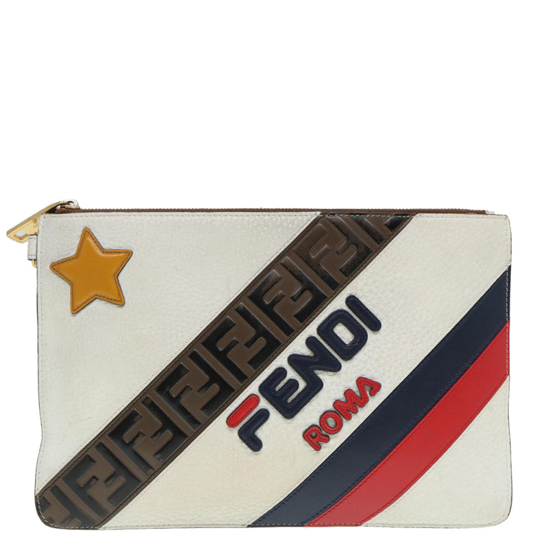 Fendi Beige Leather Clutch Bag (Pre-Owned)