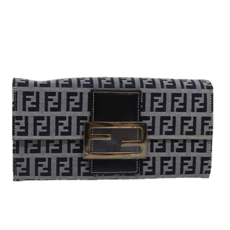 Fendi Baguette Navy Canvas Wallet  (Pre-Owned)