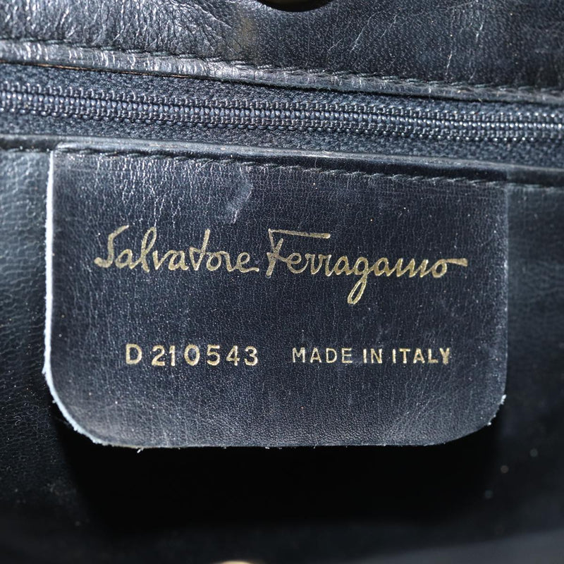 Salvatore Ferragamo Black Leather Shoulder Bag (Pre-Owned)