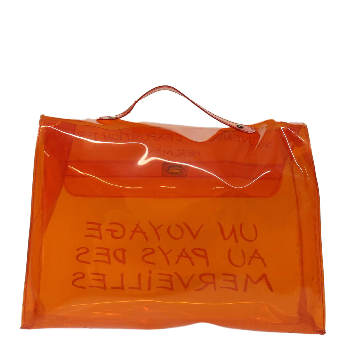 Hermès Kelly Orange Vinyl Handbag (Pre-Owned)