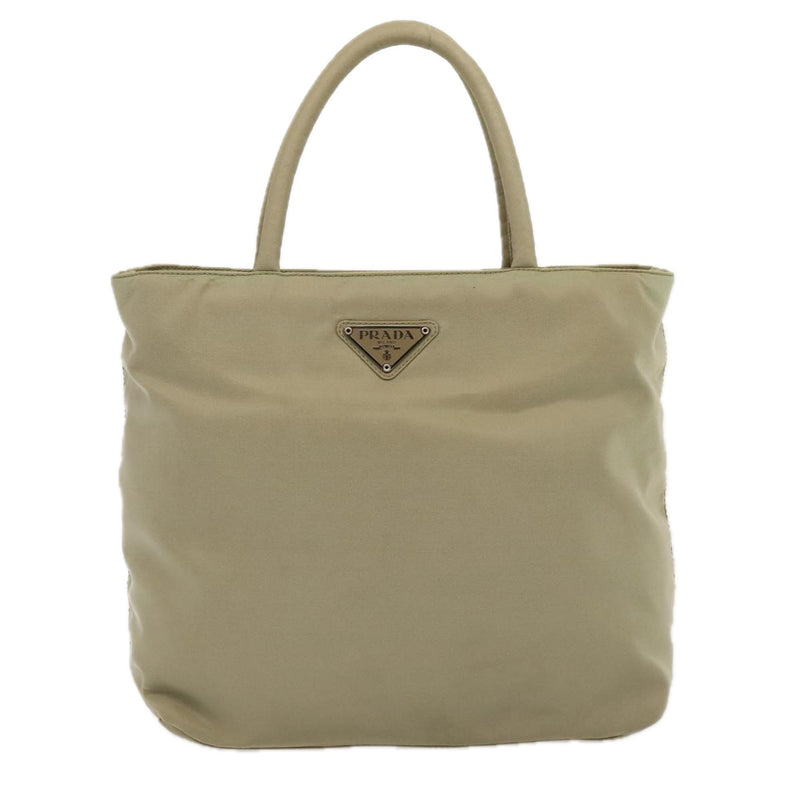 Prada Tessuto Beige Synthetic Handbag (Pre-Owned)