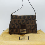 Fendi Mamma Baguette Brown Canvas Shoulder Bag (Pre-Owned)