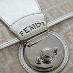 Fendi Zucchino Silver Canvas Handbag (Pre-Owned)