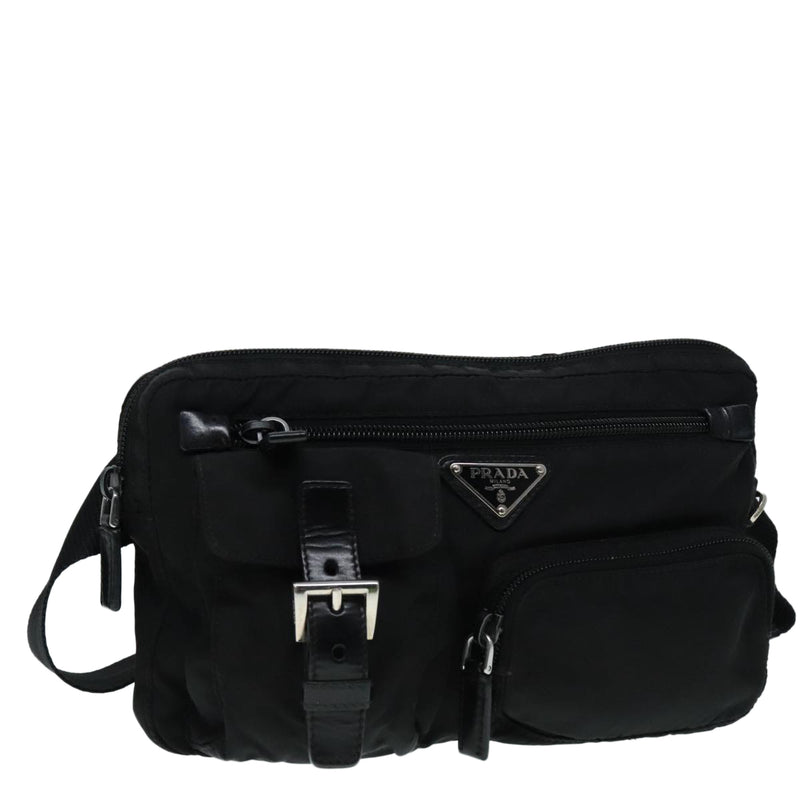 Prada Re-Nylon Black Synthetic Shoulder Bag (Pre-Owned)