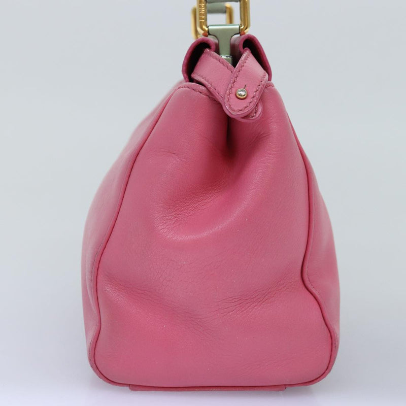 Fendi Peekaboo Pink Leather Handbag (Pre-Owned)