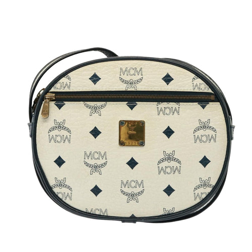 MCM Visetos White Canvas Clutch Bag (Pre-Owned)