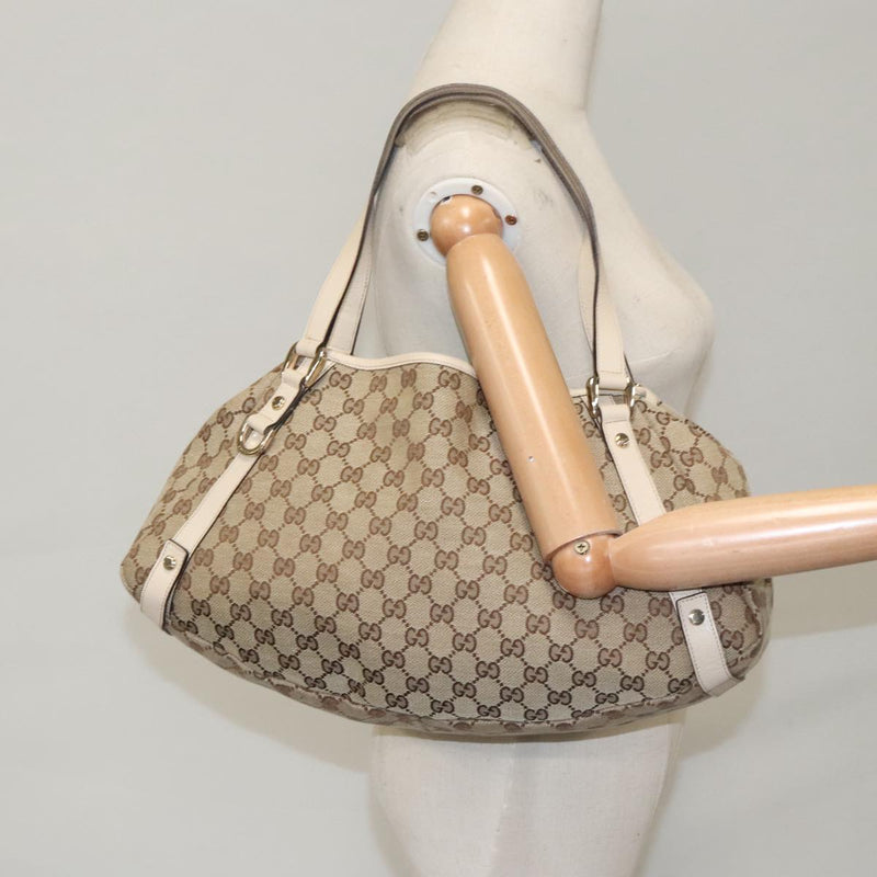 Gucci Abbey Beige Canvas Tote Bag (Pre-Owned)