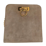 Salvatore Ferragamo Brown Suede Shoulder Bag (Pre-Owned)