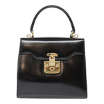 Gucci Lady Lock Black Leather Handbag (Pre-Owned)