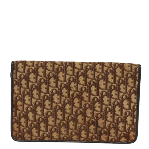 Dior Trotter Brown Canvas Clutch Bag (Pre-Owned)