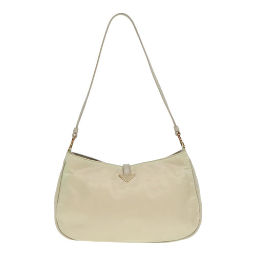 Prada Tessuto White Synthetic Shoulder Bag (Pre-Owned)