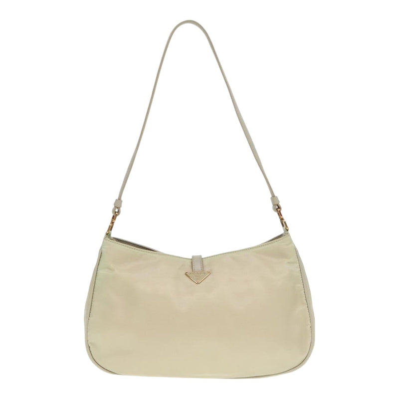 Prada Tessuto White Synthetic Shoulder Bag (Pre-Owned)