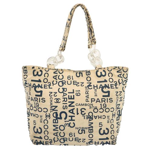 Chanel Shopping Beige Canvas Tote Bag (Pre-Owned)