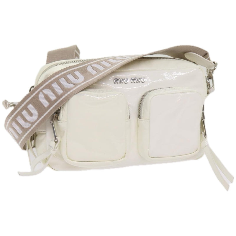 Miu Miu White Patent Leather Shoulder Bag (Pre-Owned)