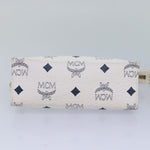 MCM Visetos White Leather Clutch Bag (Pre-Owned)