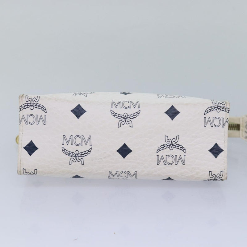 MCM Visetos White Leather Clutch Bag (Pre-Owned)