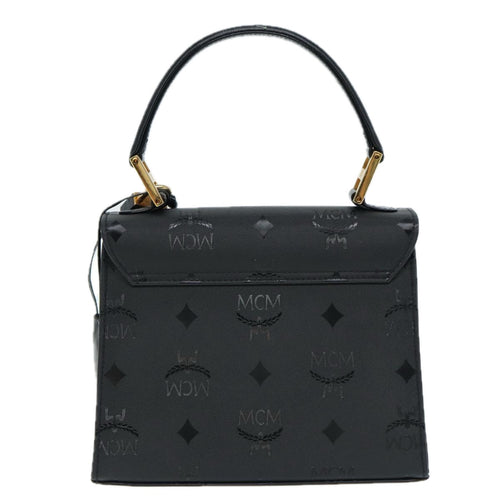 MCM Visetos Black Canvas Handbag (Pre-Owned)