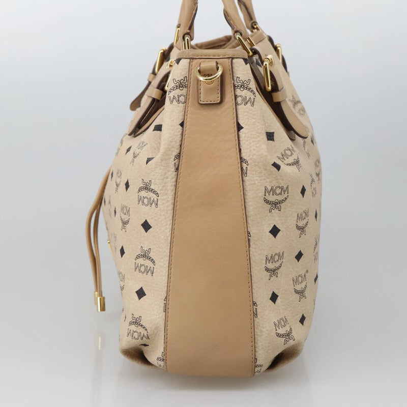 MCM Visetos Beige Canvas Tote Bag (Pre-Owned)