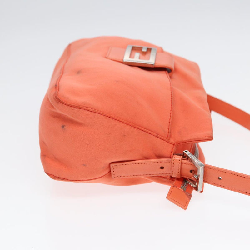 Fendi Mamma Baguette Orange Canvas Shoulder Bag (Pre-Owned)