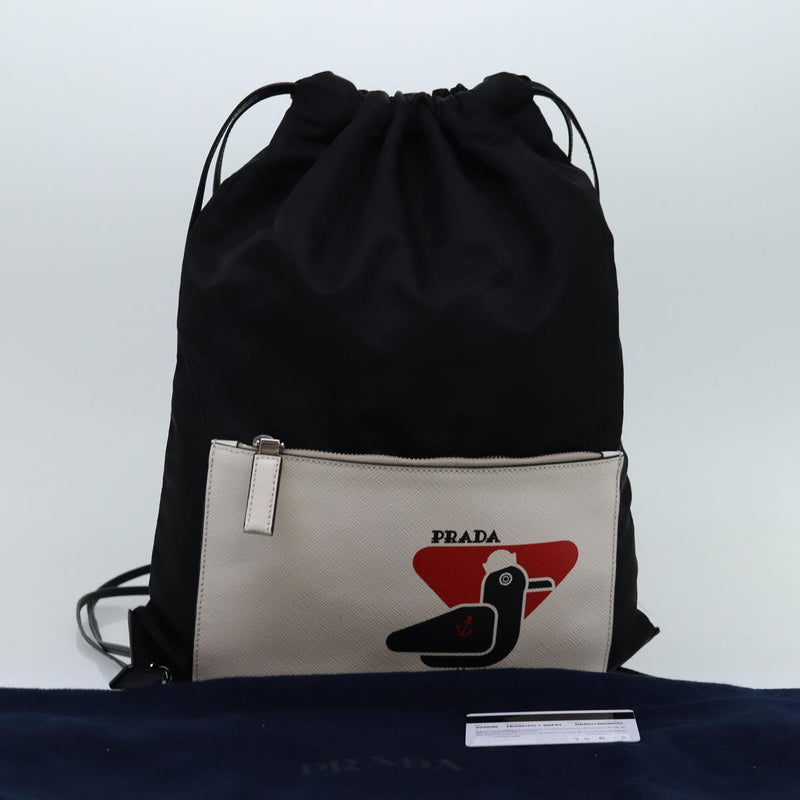 Prada Black Synthetic Backpack Bag (Pre-Owned)