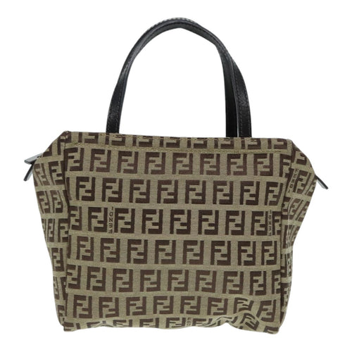 Fendi Zucca Beige Canvas Handbag (Pre-Owned)