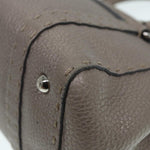 Fendi Selleria Grey Leather Handbag (Pre-Owned)