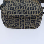 Fendi Zucchino Navy Canvas Shoulder Bag (Pre-Owned)