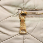 Prada Re-Nylon Beige Canvas Shoulder Bag (Pre-Owned)