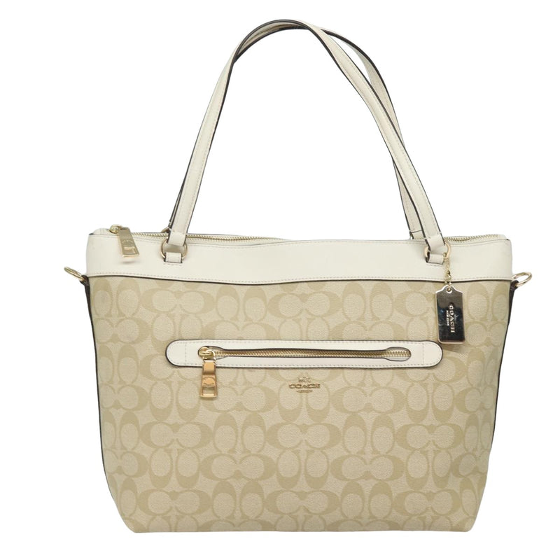 Coach Signature Beige Canvas Tote Bag (Pre-Owned)