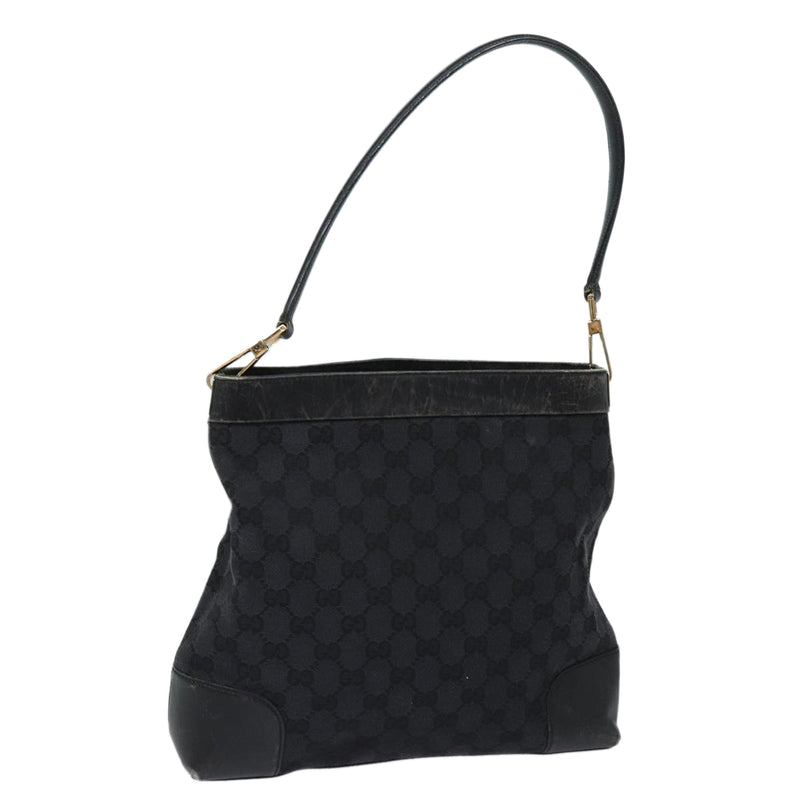 Gucci Gg Canvas Black Canvas Shoulder Bag (Pre-Owned)