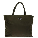 Prada Tessuto Khaki Synthetic Handbag (Pre-Owned)