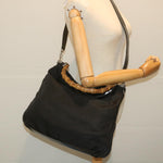 Gucci Bamboo Black Synthetic Shoulder Bag (Pre-Owned)