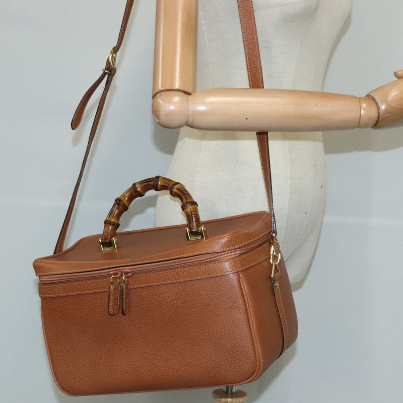 Gucci Bamboo Brown Leather Handbag (Pre-Owned)