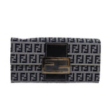 Fendi Baguette Navy Canvas Wallet  (Pre-Owned)