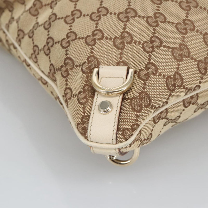 Gucci Beige Canvas Shoulder Bag (Pre-Owned)