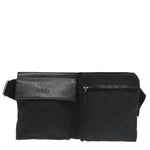 Gucci Belt Bag Black Canvas Shoulder Bag (Pre-Owned)