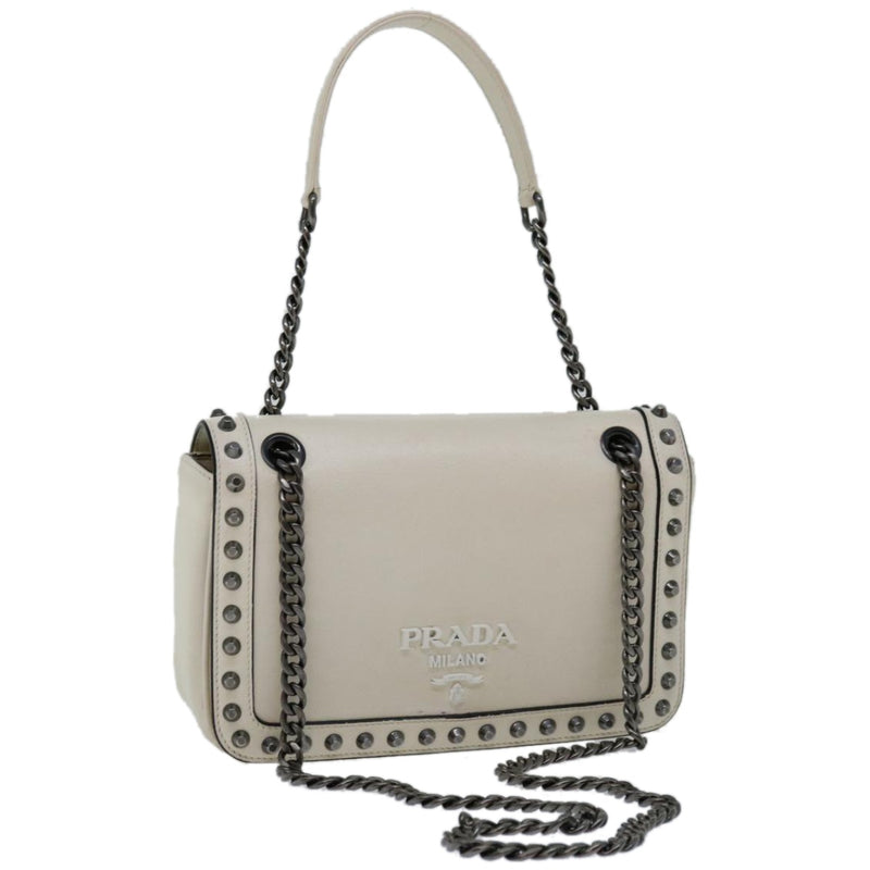 Prada Galleria Beige Leather Shoulder Bag (Pre-Owned)