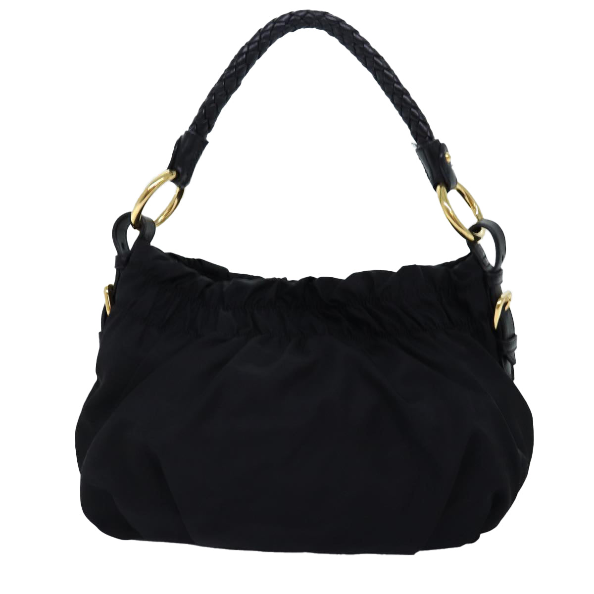 Prada Tessuto Black Synthetic Shoulder Bag (Pre-Owned)