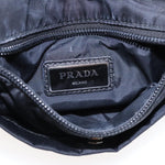 Prada Triangle Logo Black Synthetic Shoulder Bag (Pre-Owned)